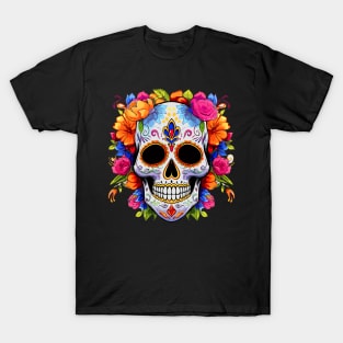 Dia De Los Muertos  Sugar Skull La Catrina Halloween T-Shirt